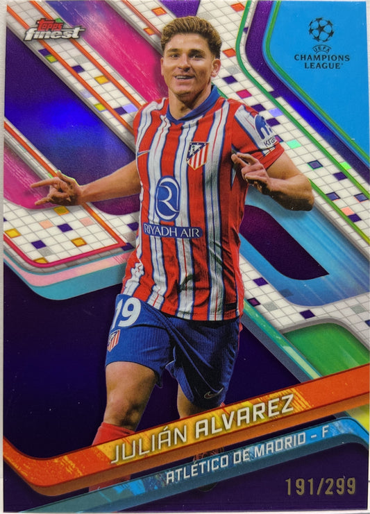 Julian Alvarez 191/299 Purple Topps Finest UCC 2024/25