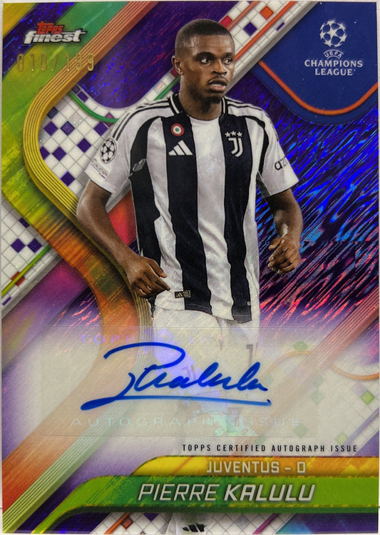 Pierre Kalulu 10/199 Autograph Purple Shimmer Topps Finest UCC 2024/25