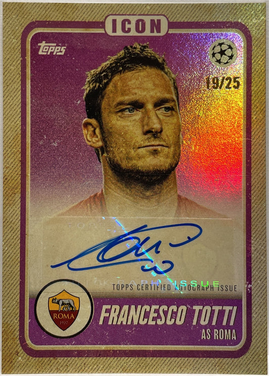 Francesco Totti 19/25 Autograph Icon Topps Jamal Musiala Platinum Curated Set 2023