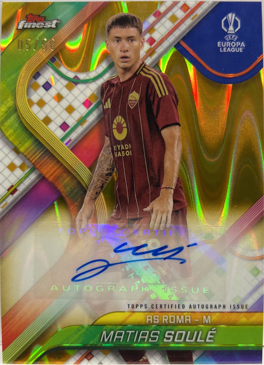 Matias Soule 5/50 Autograph Gold Wave Topps Finest UCC 2024/25