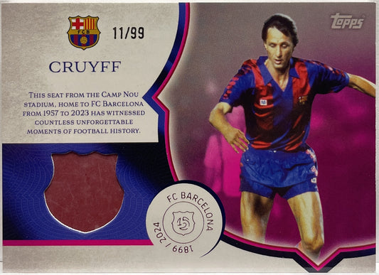 Cruyff 11/99 Patch Seat Relic Topps Barcelona 125 2024/25