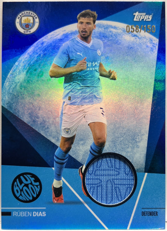 Ruben Dias 58/150 Patch Blue Moon Topps Manchester City Team Set 2023/24