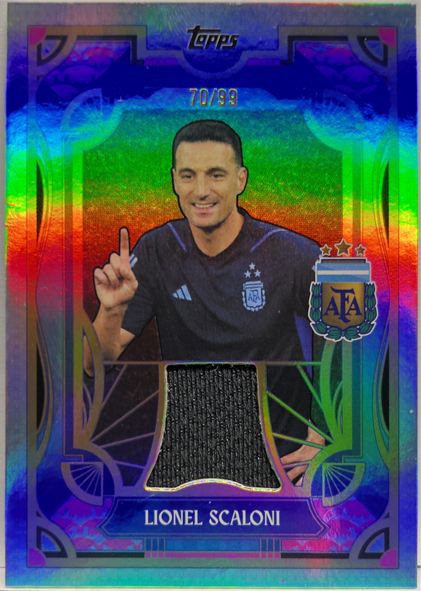 Lionel Scaloni 70/99 Patch Cup Final Tango Relic Topps Argentina Team Set 2024/25