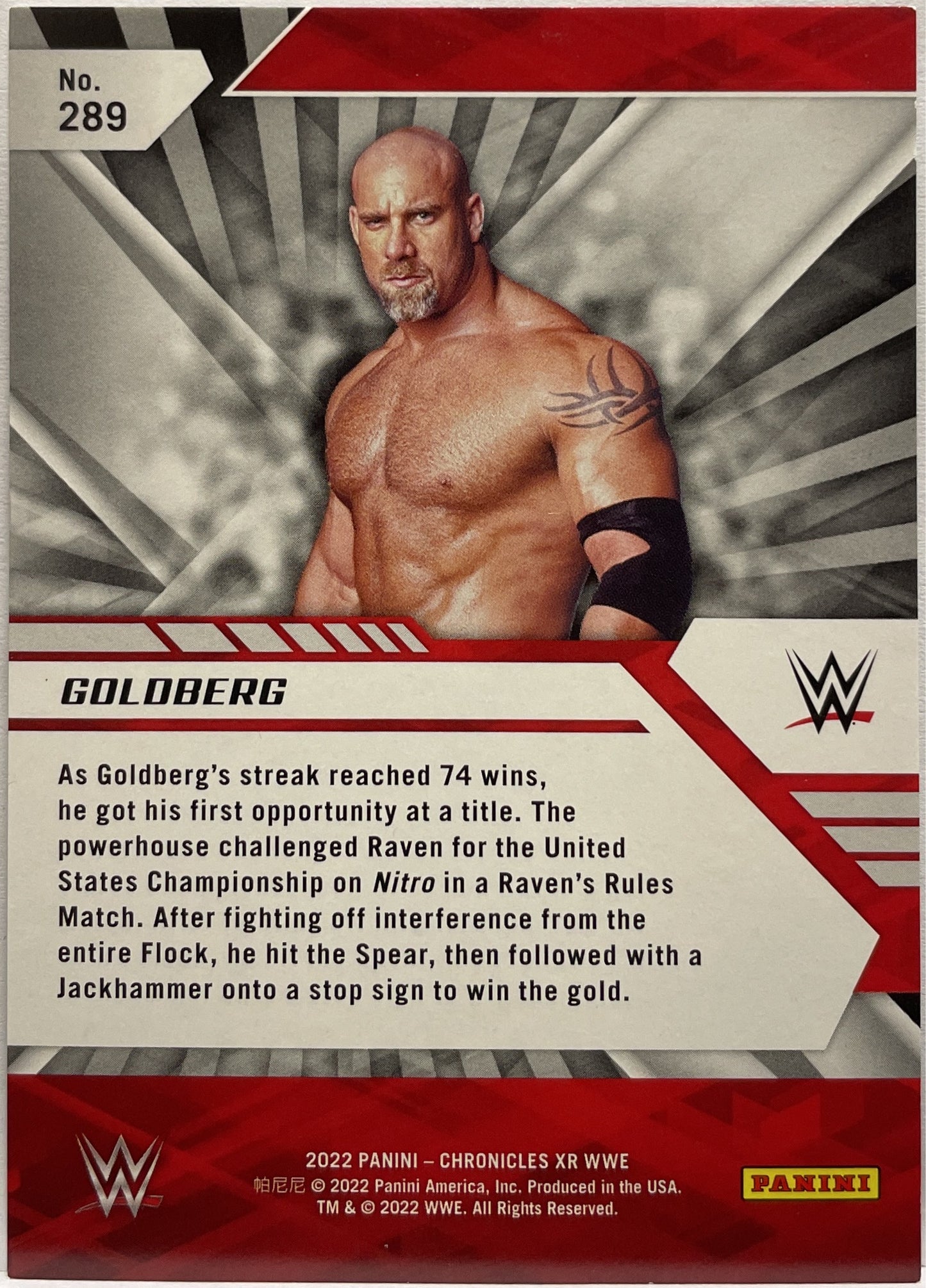 Goldberg 2/49 XR Purple Chronicles WWE 2022