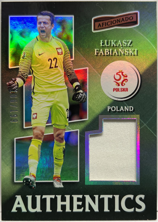 Lukasz Fabianski 186/199 Patch Authentics Panini Aficionado 2016/17
