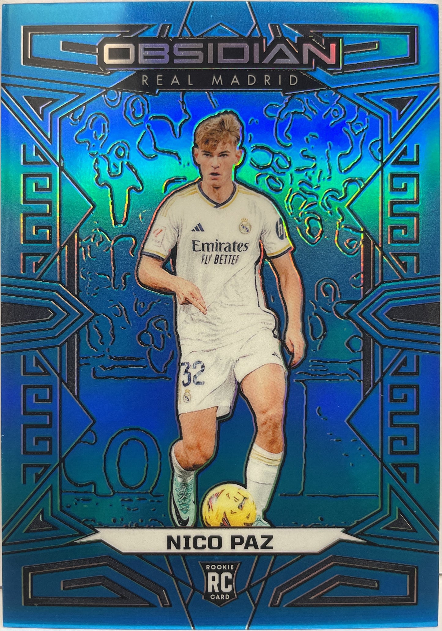 Nico Paz 11/15 Rookie Neon Blue Flood Electric Etch Obsidian 2023/24