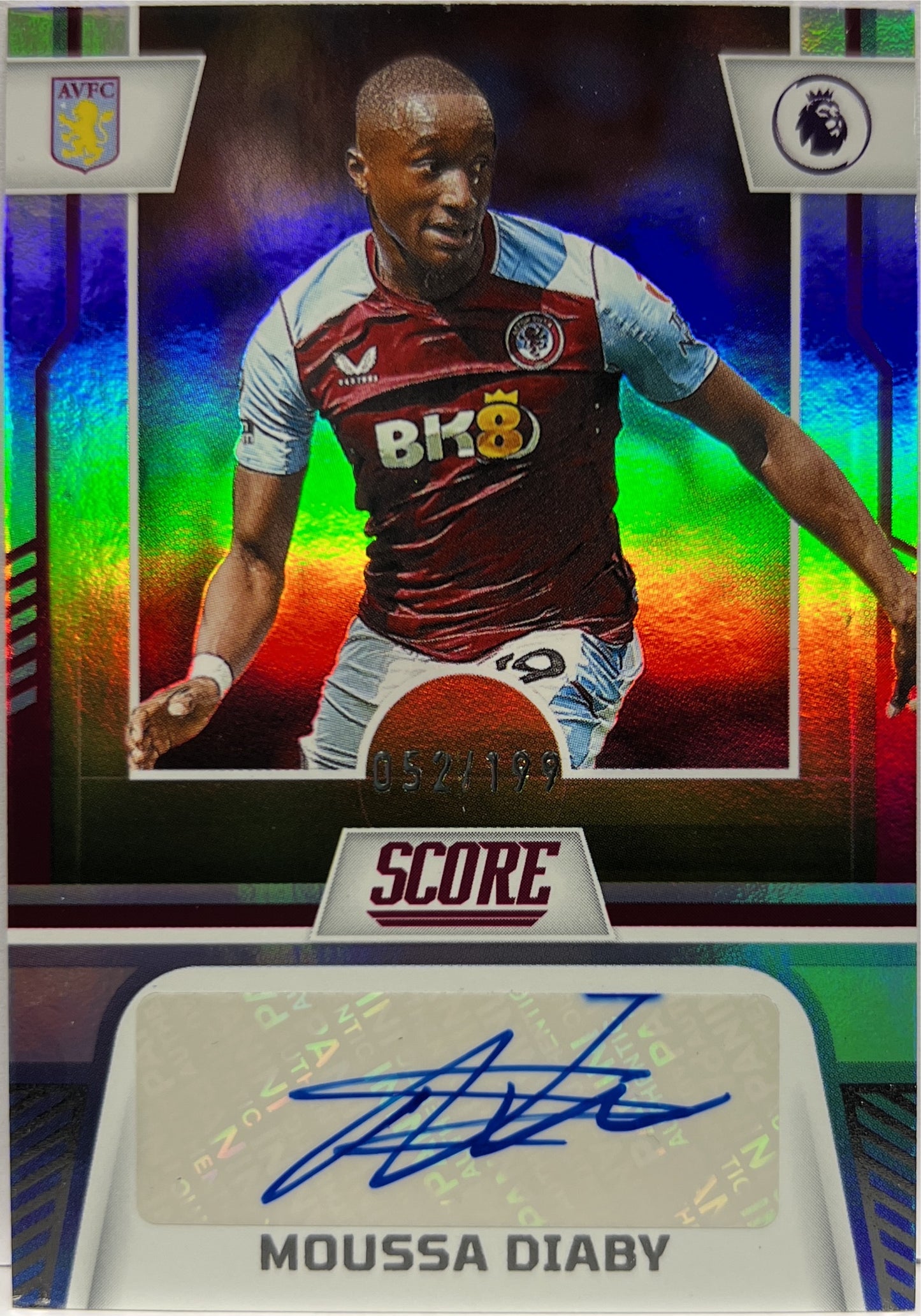 Moussa Diaby 52/199 Autograph Score Premier League 2023/24