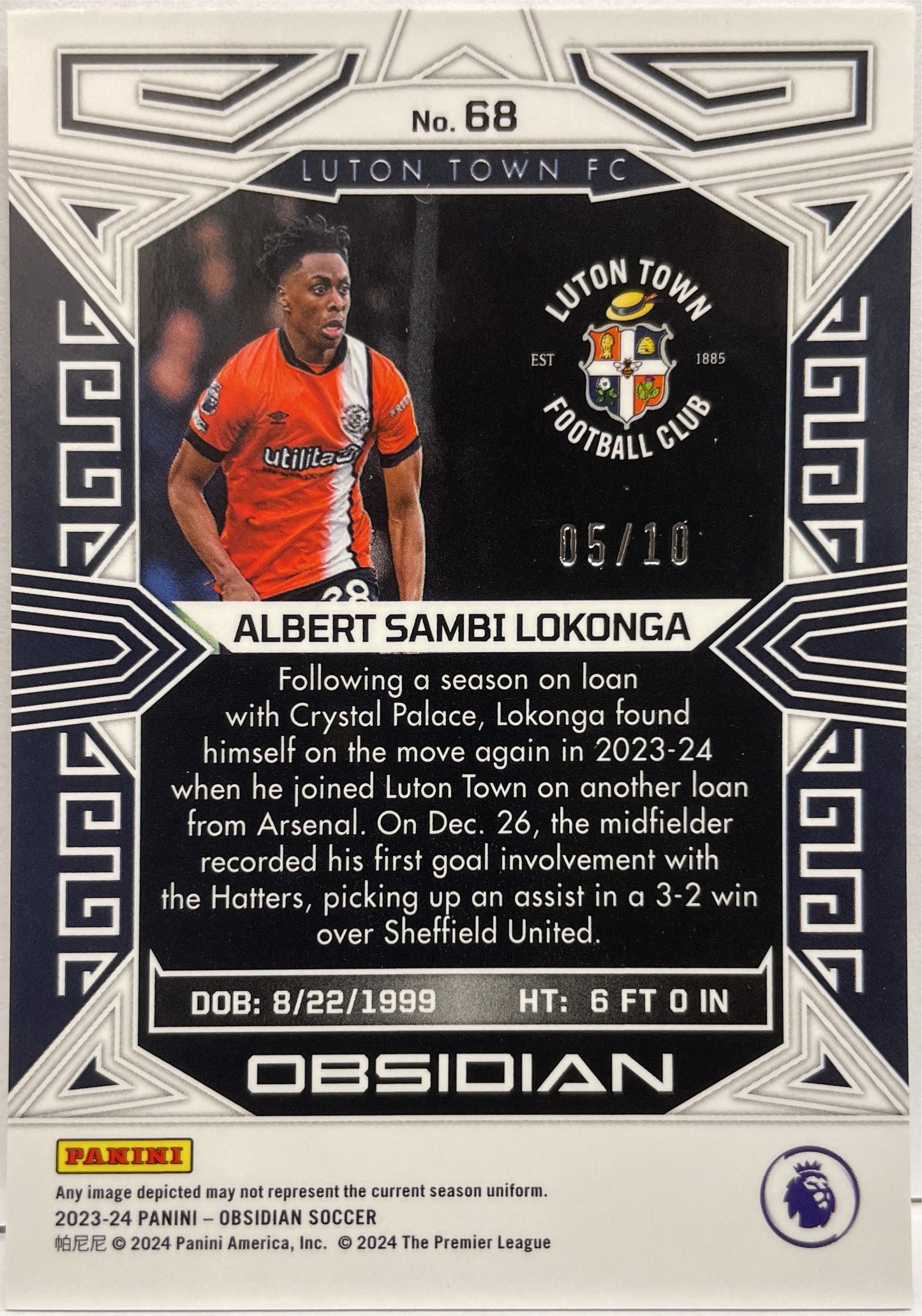 Albert Sambi Lokonga 5/10 Gold Obsidian 2023/24