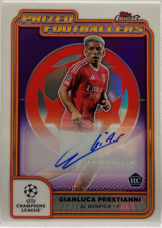 Gianluca Prestianni Rookie Autograph Prized Footballers Topps Finest UCC 2024/25
