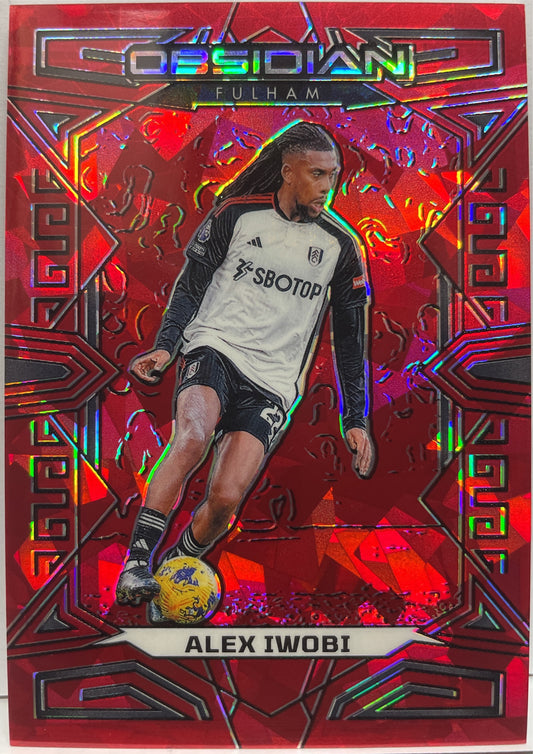 Alex Iwobi 10/30 Red Crystals Electric Etch Obsidian 2023/24