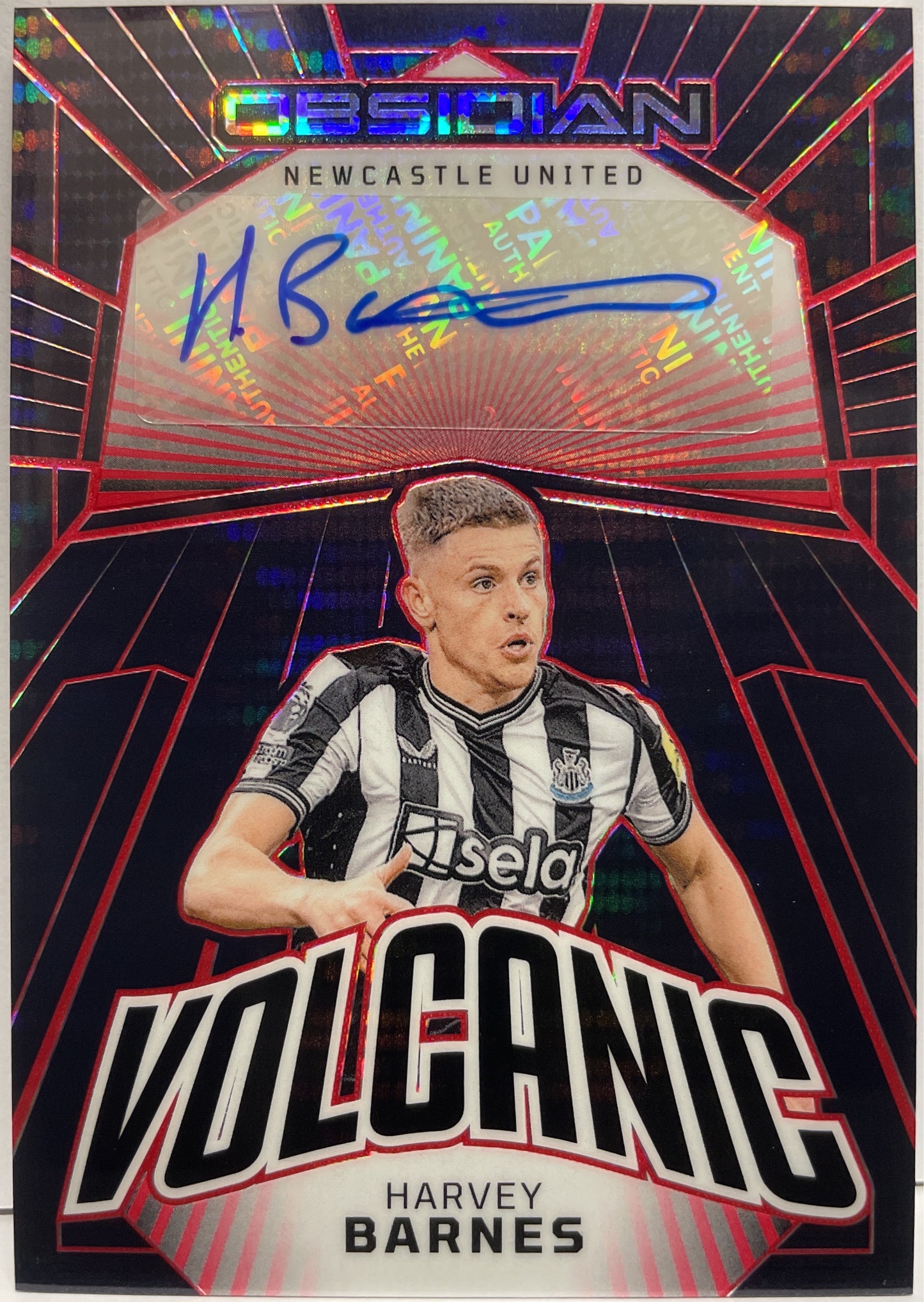 Harvey Barnes 33/49 Autograph Volcanic Red Pulsar Electric Etch Obsidian 2023/24