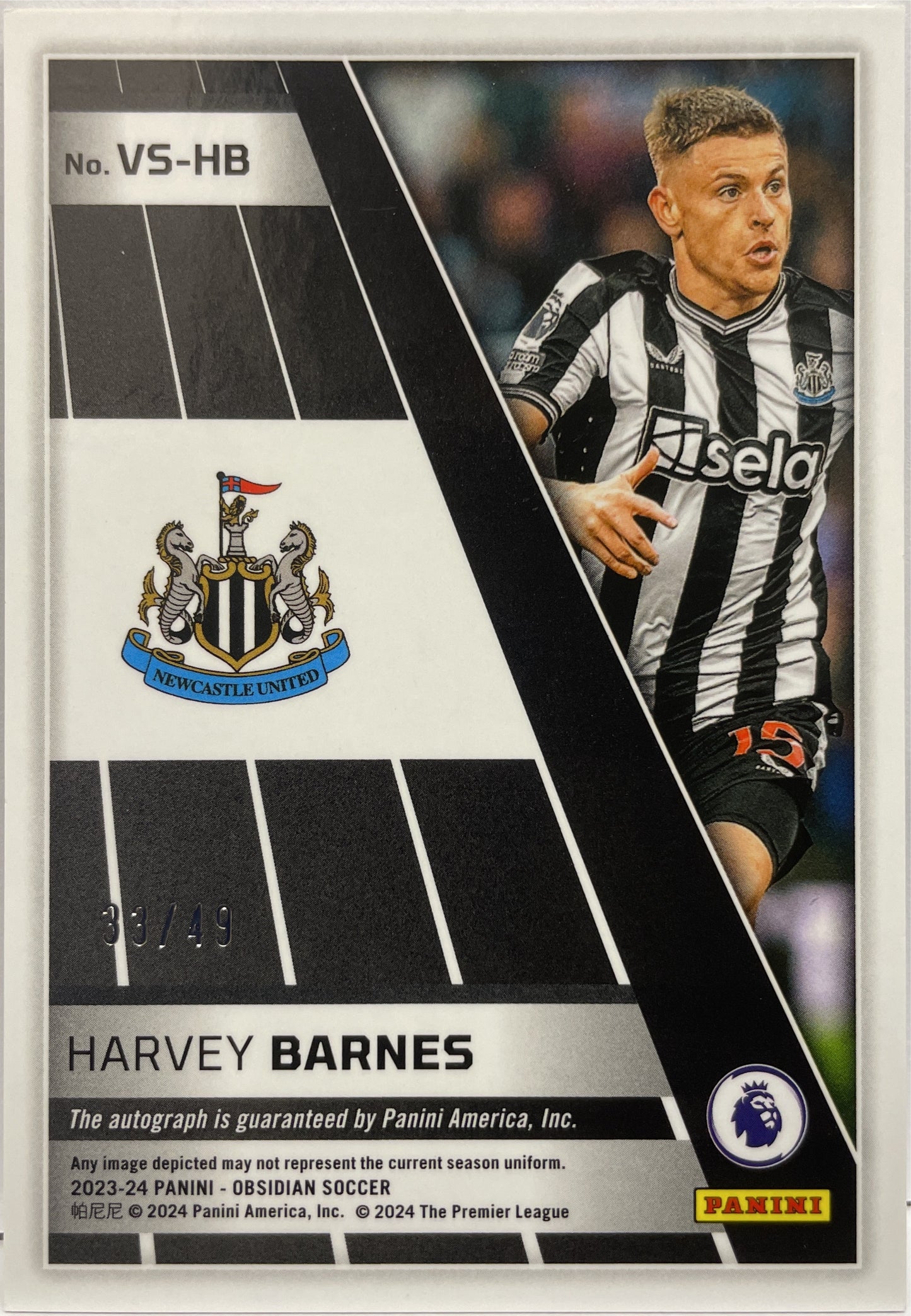 Harvey Barnes 33/49 Autograph Volcanic Red Pulsar Electric Etch Obsidian 2023/24
