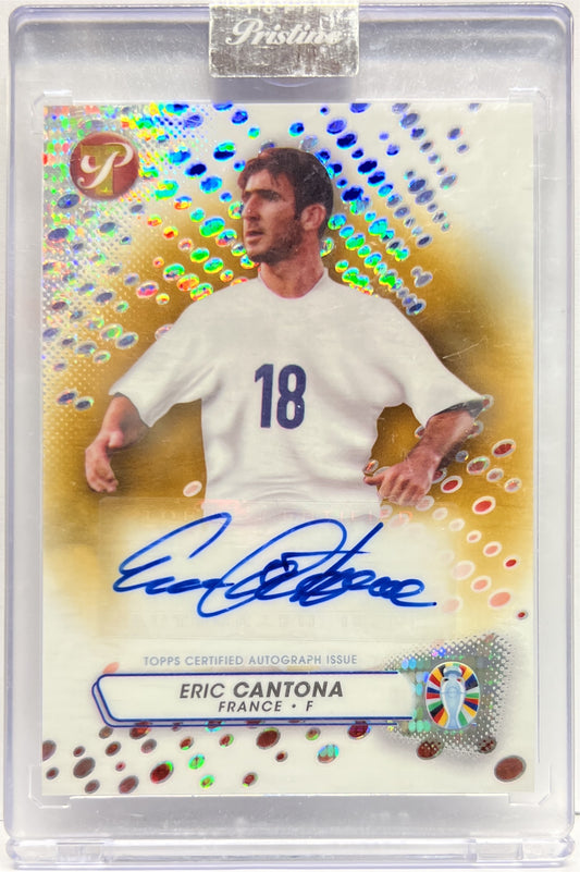 Eric Cantona 13/50 Autograph Gold Topps Pristine Road To Euro 2024