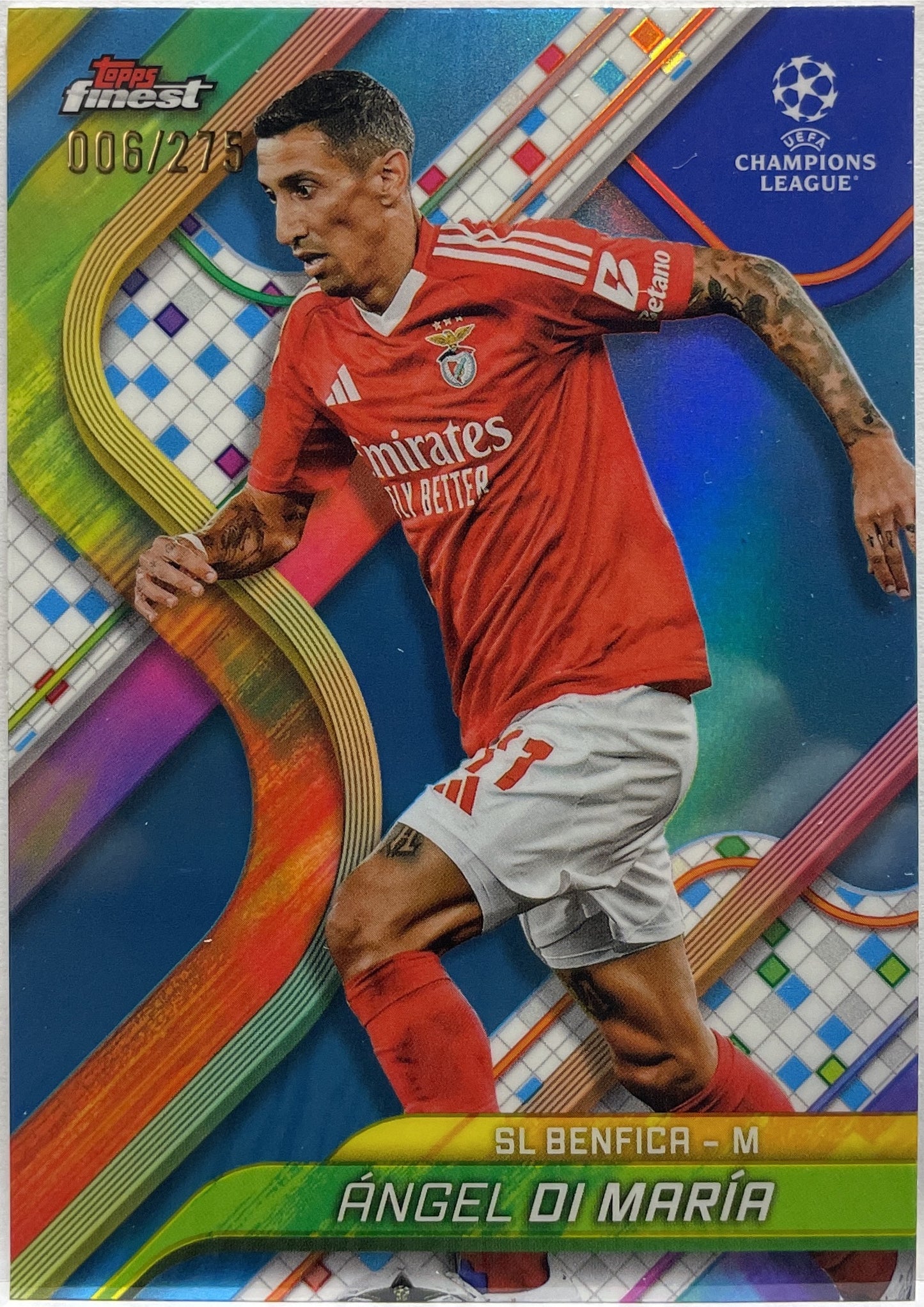 Angel Di Maria 6/275 Sky Blue Topps Finest UCC 2024/25