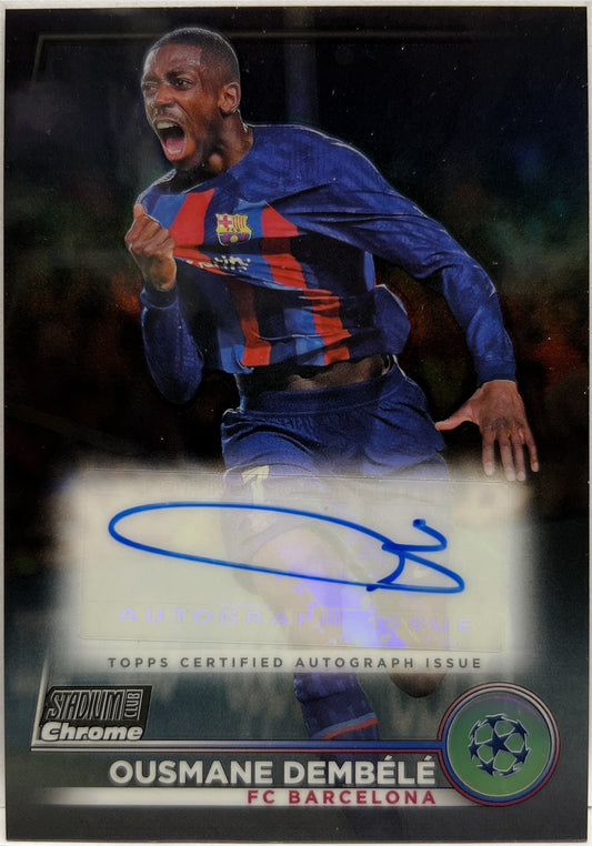 Ousmane Dembele 2/10 Autograph Black Topps Stadium Chrome 2022/23