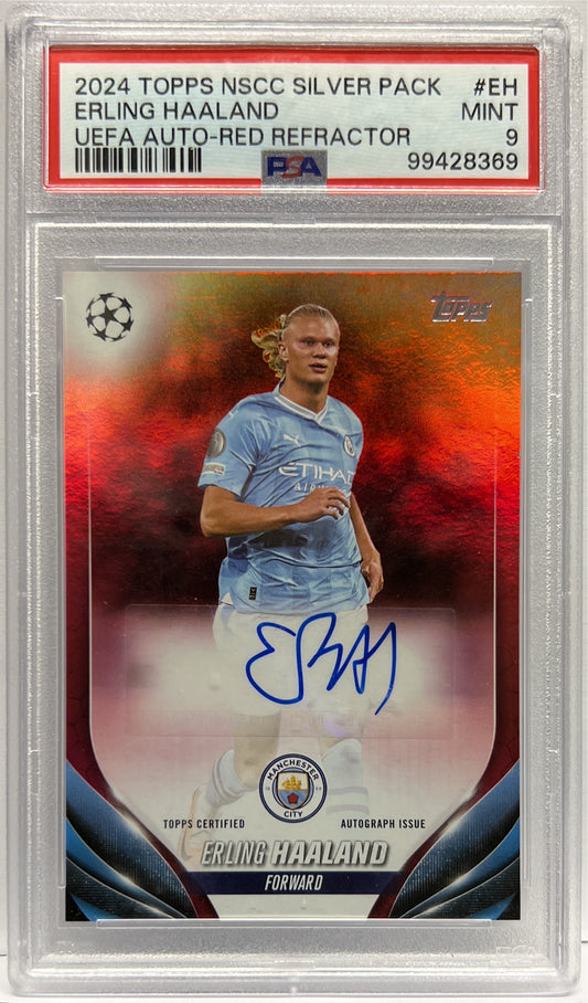 Erling Haaland 4/5 Autograph Red Topps UCC 2023/24 PSA 9