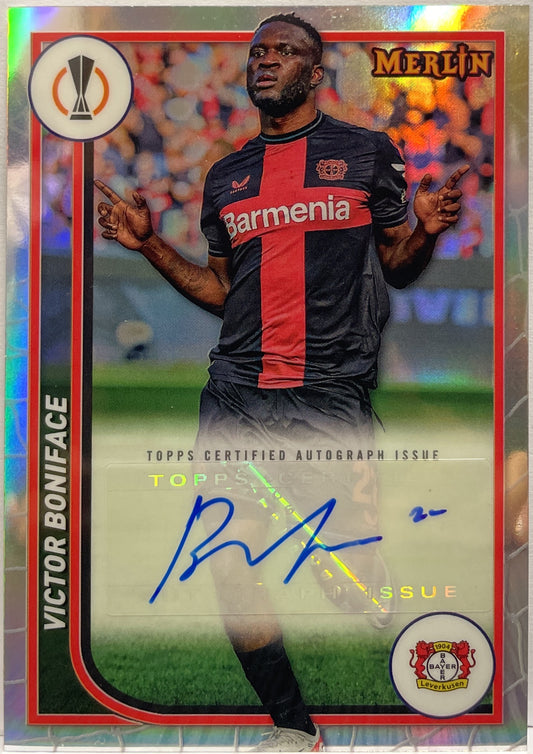 Victor Boniface Autograph Topps Chrome Merlin 2023/24