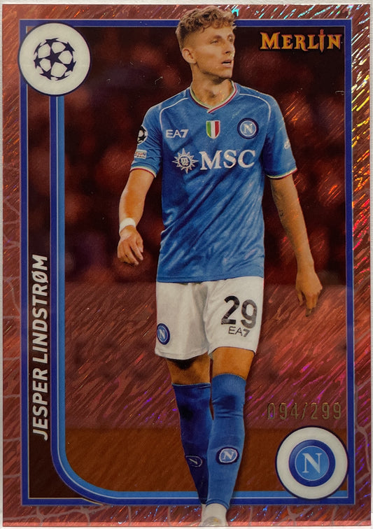 Jesper Lindstrom 94/299 Rose Gold Shimmer Topps Chrome Merlin UCC 2023/24