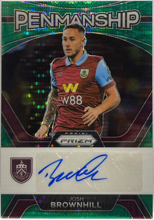Josh Brownhill Autograph Penmanship Green Prizm Premier League 2023/24