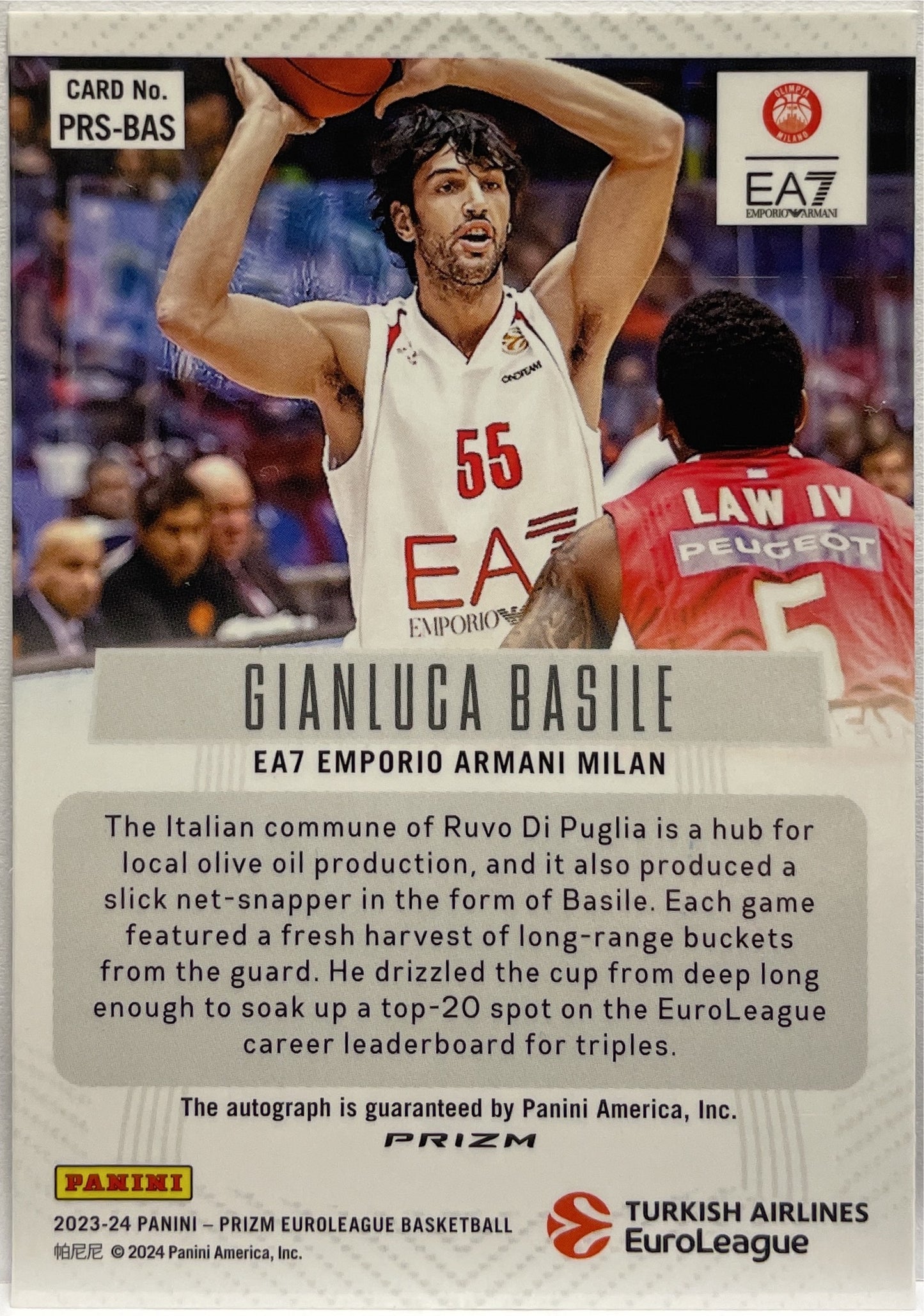 Gianluca Basile Autograph Prizm Euroleague Basketball 2023/24