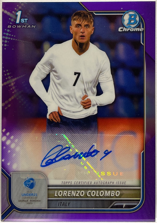 Lorenzo Colombo 162/250 Autograph 1ST Bowman Purple Topps Uefa U21 2023