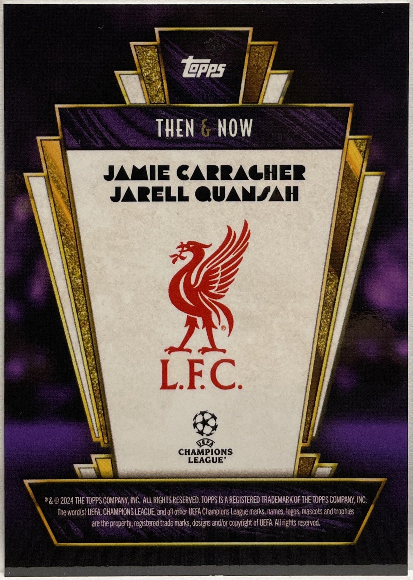 Jamie Carragher Jarell Quansah 15/25 Purple Topps Deco 2022/23