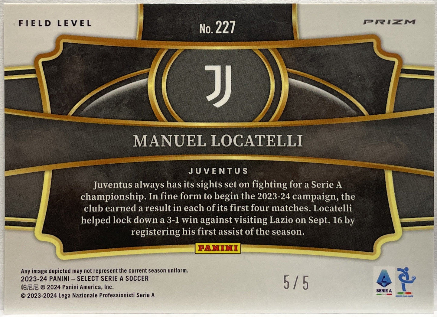 Manuel Locatelli 5/5 Field Level Green Select Serie A 2023/24