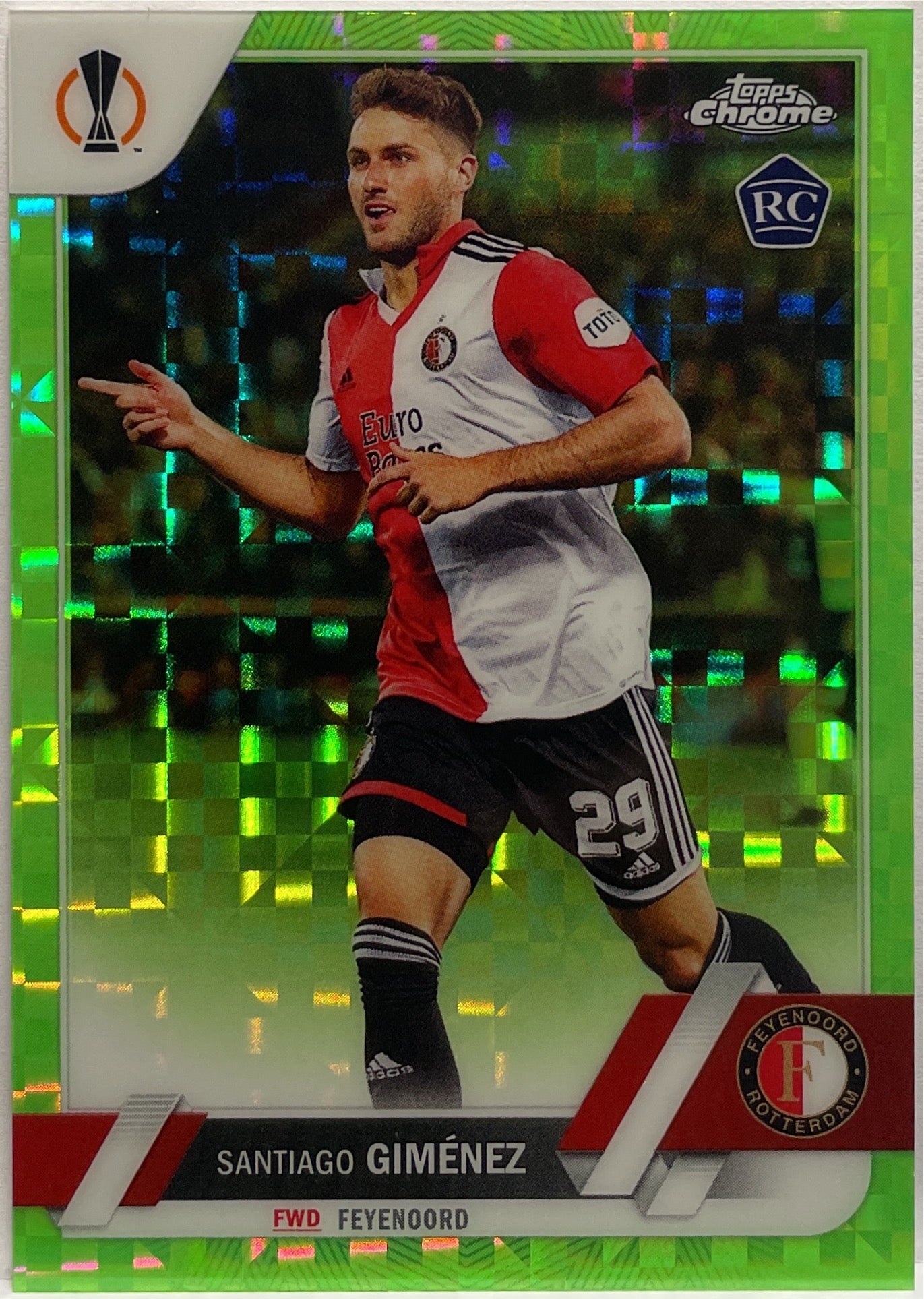 Santiago Gimenez 305/399 Rookie Neon Green Topps Chrome UCC 2022/23