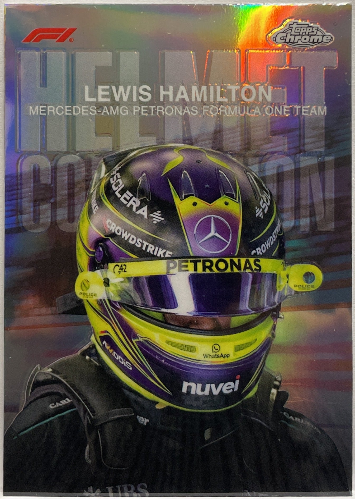 Lewis Hamilton Helmet Collection Topps Chrome F1 2024