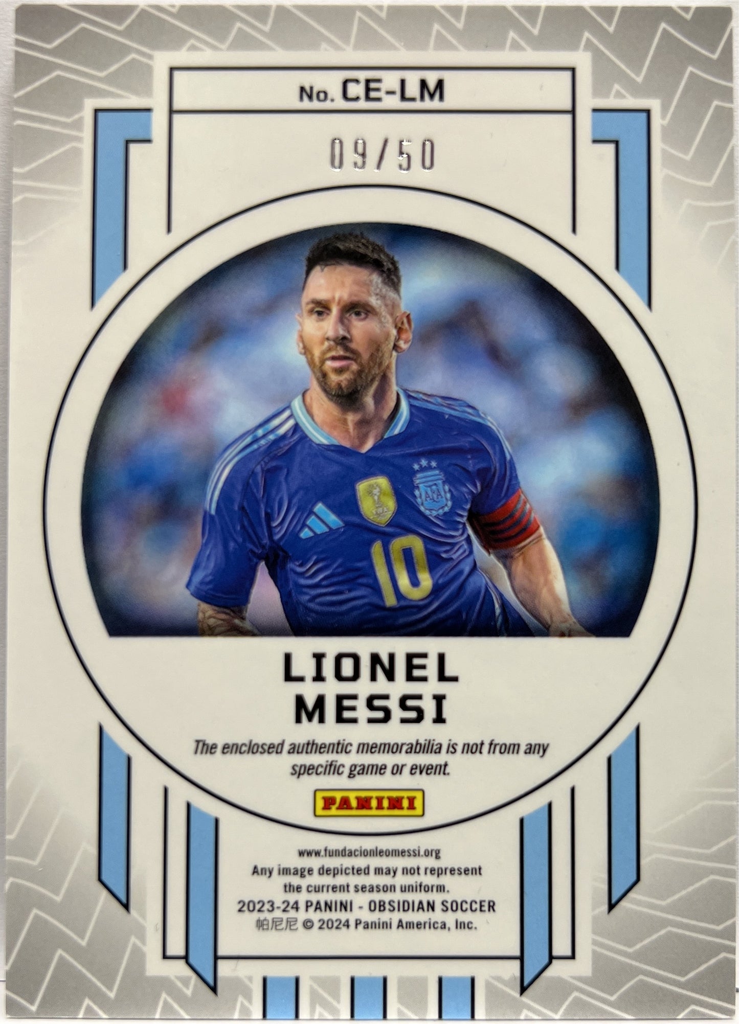 Lionel Messi 9/50 Patch Cutting Edge Obsidian 2023/24