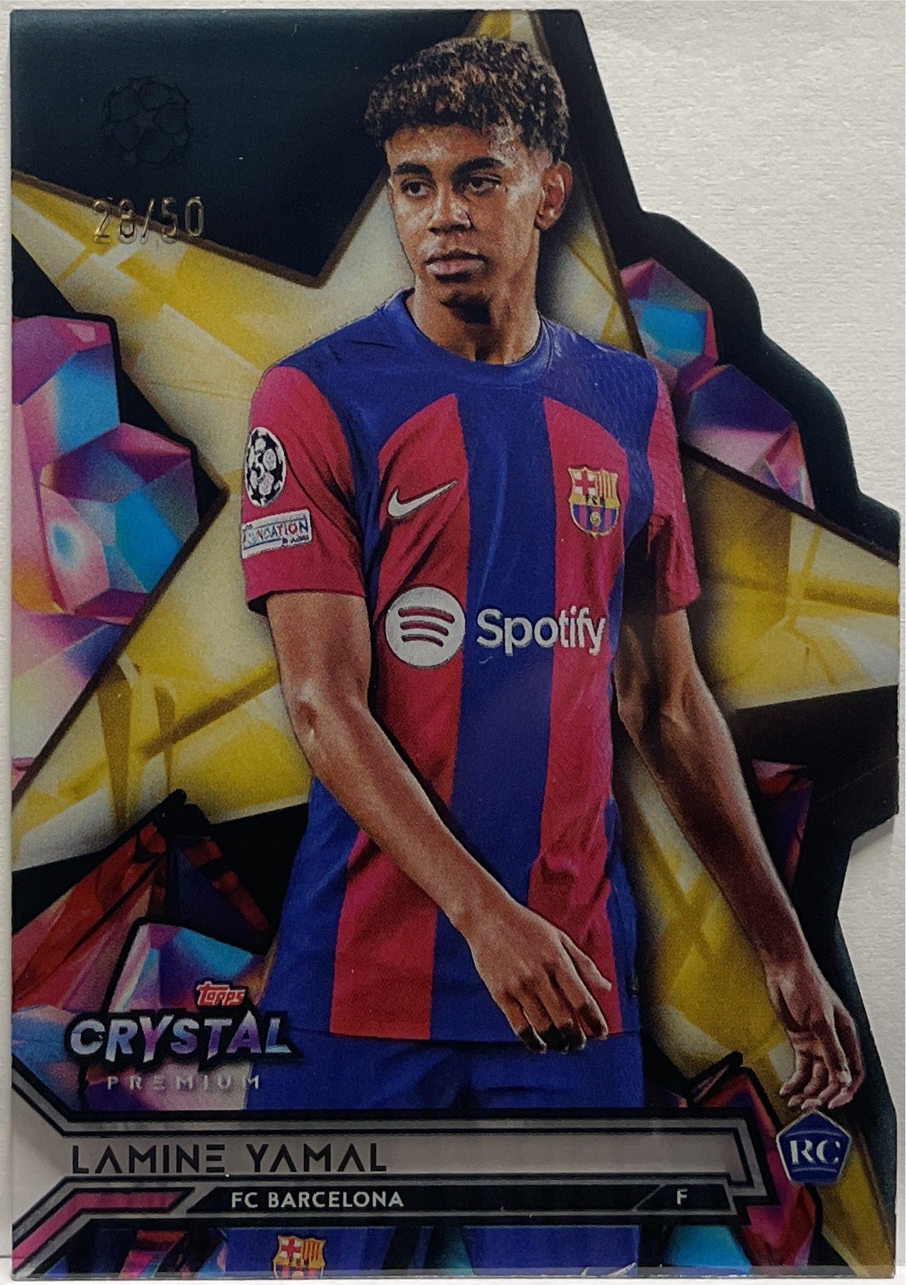 Lamine Yamal 28/50 Rookie Topps Crystal UCC 2023/24