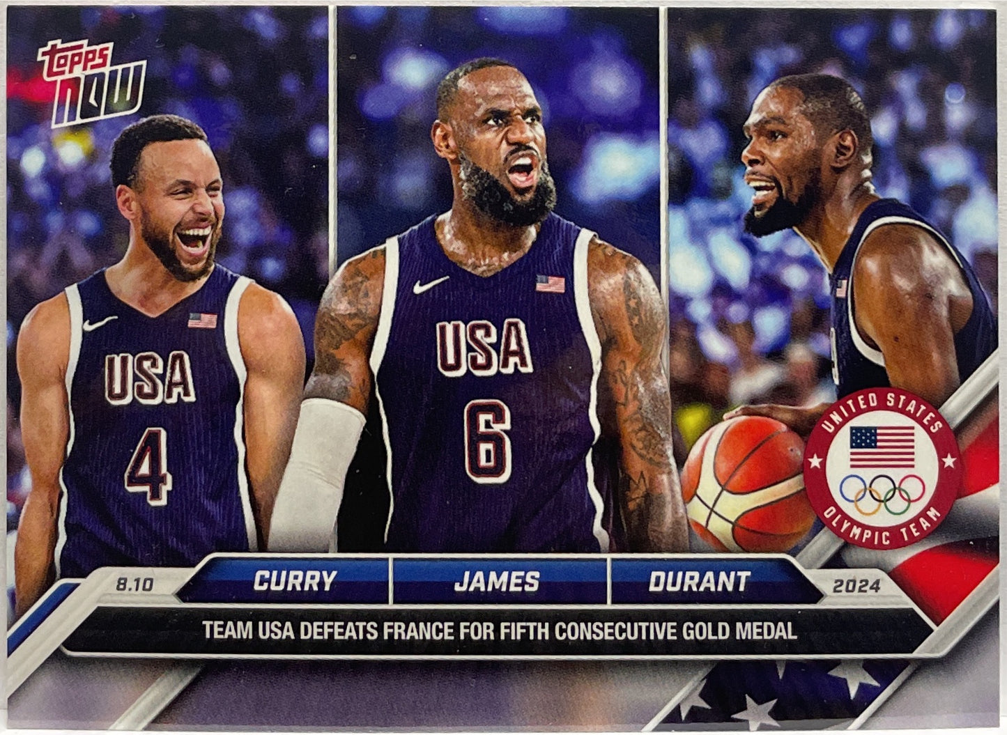 Team USA Defeats France Olympic Team Topps Now 2024