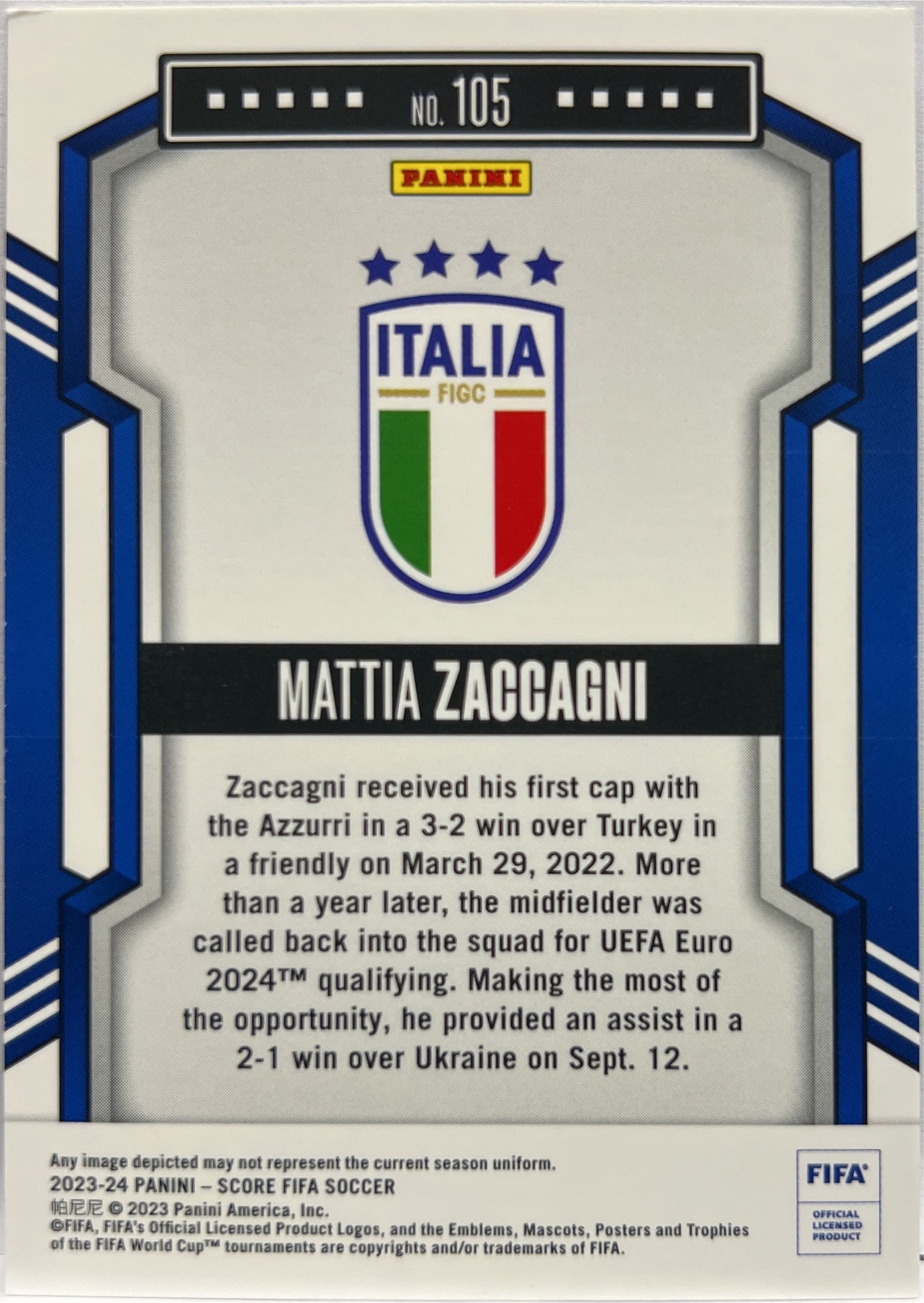 Mattia Zaccagni 1/5 Green Laser Score Fifa 2023/24