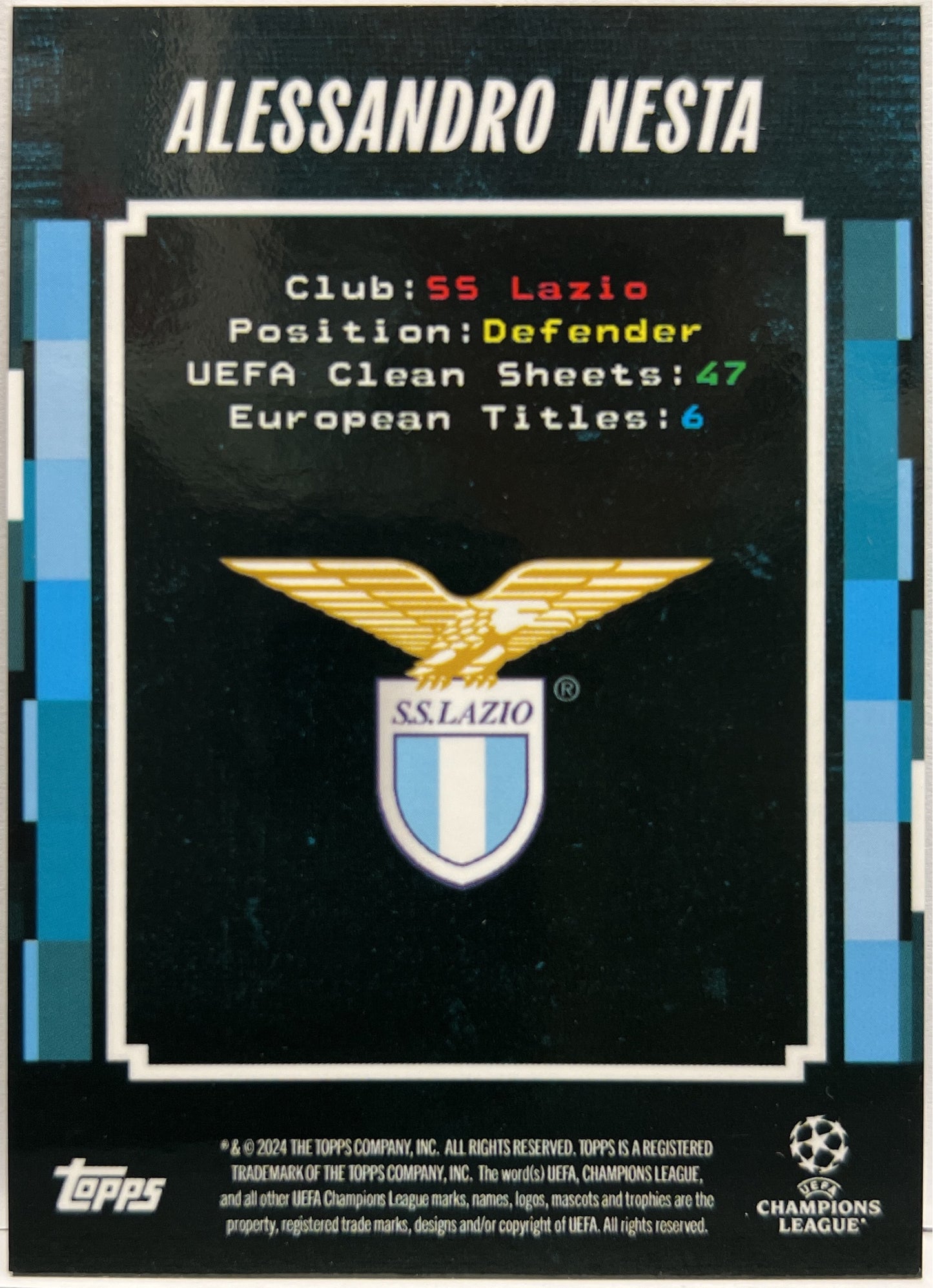 Alessandro Nesta 49/49 Big Man At The Back Topps Decades 2024/25