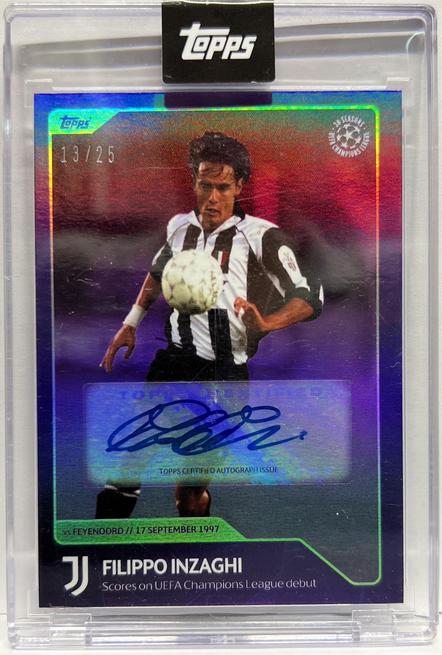 Filippo Inzaghi 13/25 Autograph Topps 30 Season Of UCL 2022