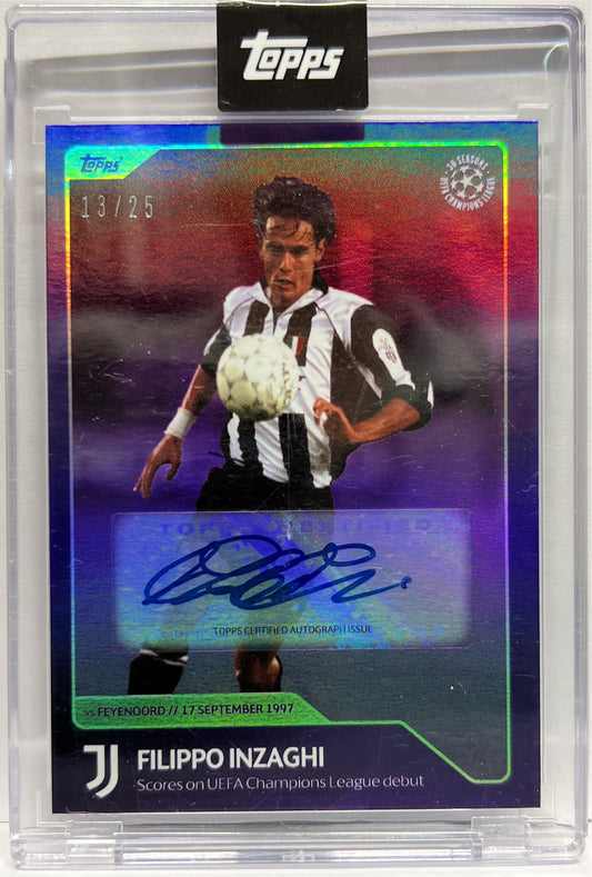 Filippo Inzaghi 13/25 Autograph Topps 30 Season Of UCL 2022