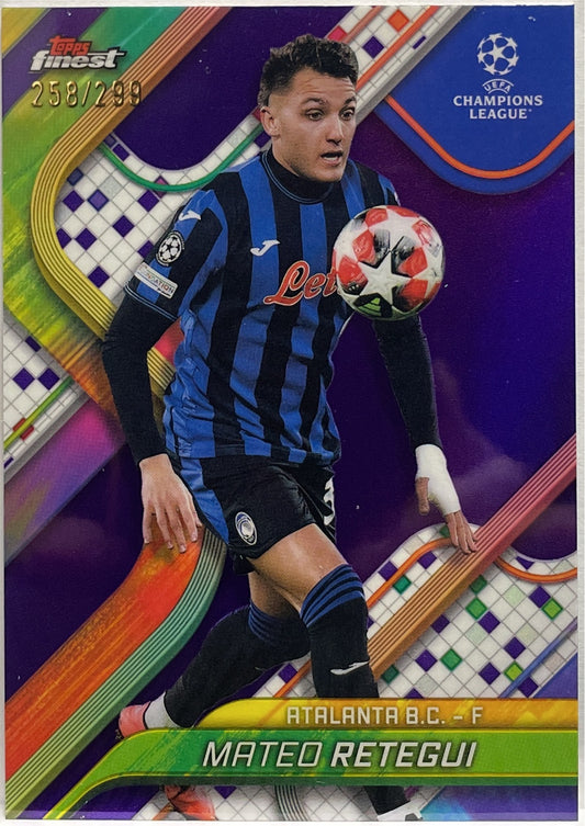 Mateo Retegui 258/299 Purple Topps Finest UCC 2024/25