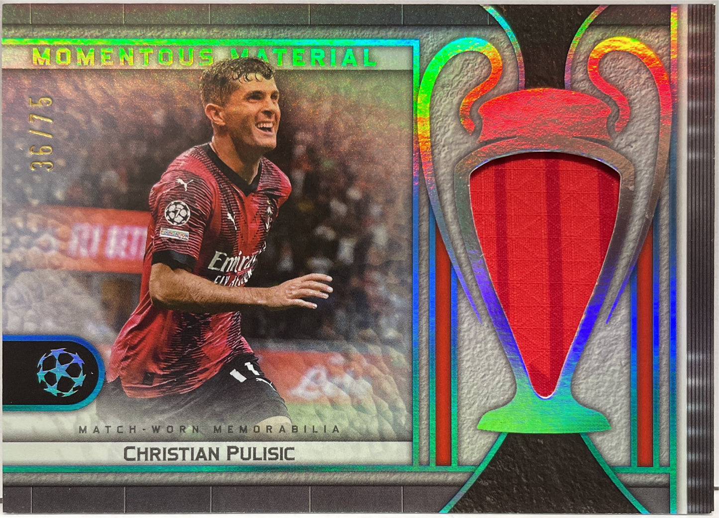 Christian Pulisic 36/75 Patch Momentous Material Jumbo Relic Topps Museum UCC 2023/24