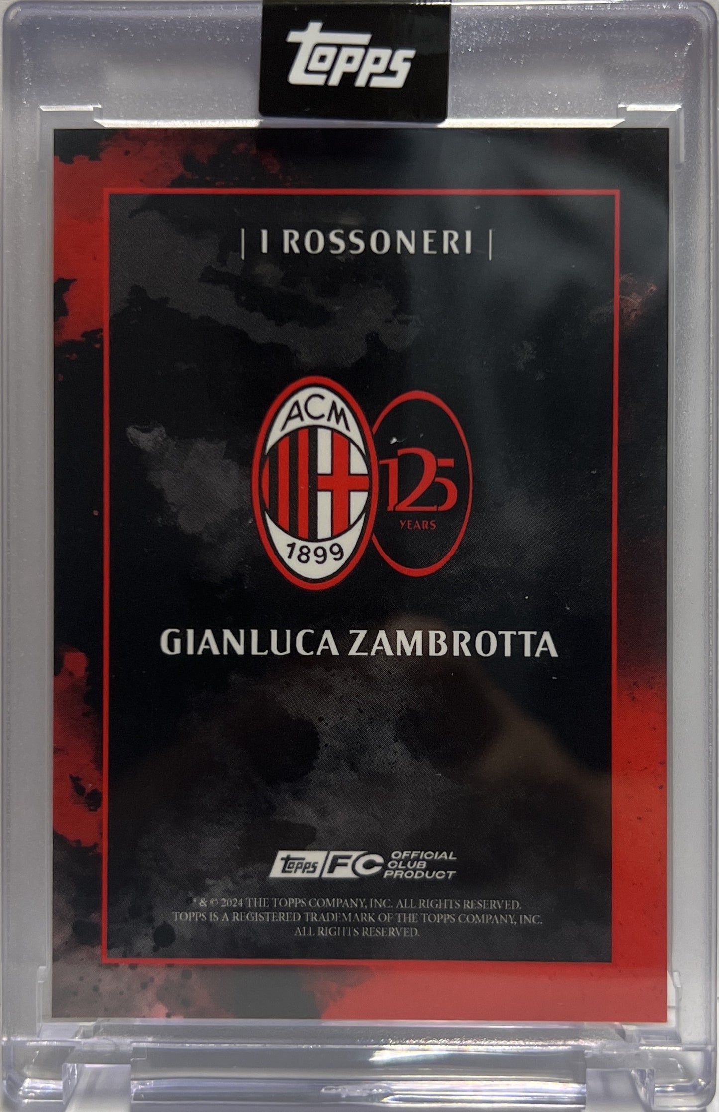 Gianluca Zambrotta 38/99 Autograph I Rossoneri Topps AC Milan 125 Anniversary 2025