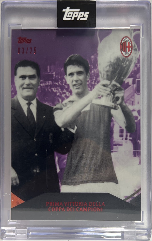 Prima Vittoria Della Coppa Dei Campioni 3/25 Momenti Indimenticabili Topps AC Milan 125 Anniversary 2025