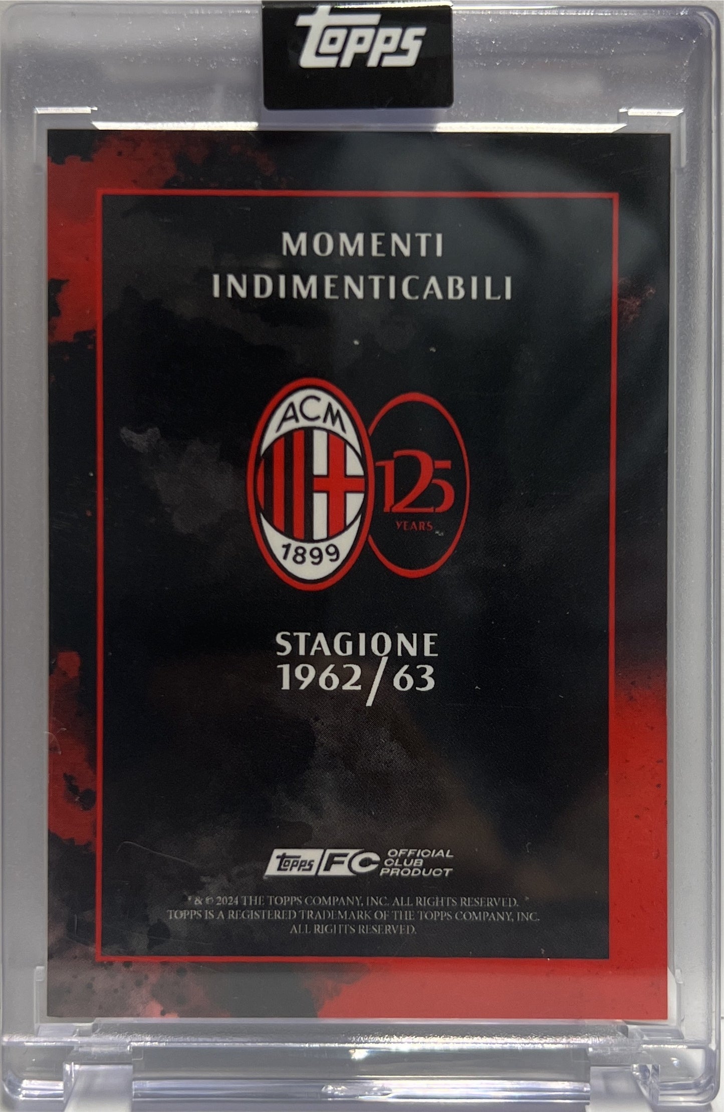 Prima Vittoria Della Coppa Dei Campioni 3/25 Momenti Indimenticabili Topps AC Milan 125 Anniversary 2025
