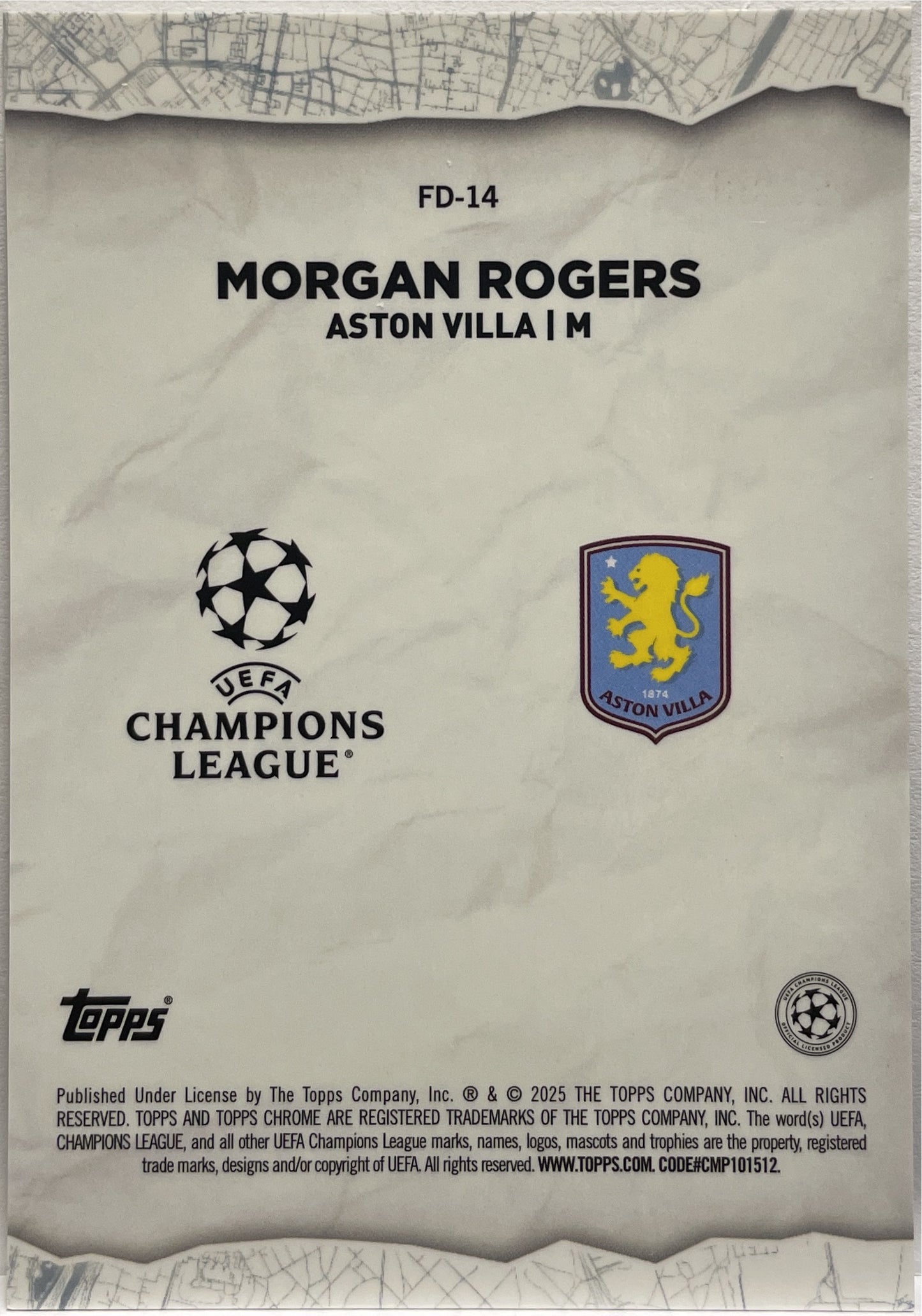 Morgan Rogers 92/99 Final Destination Green Topps Chrome UCC 2024/25