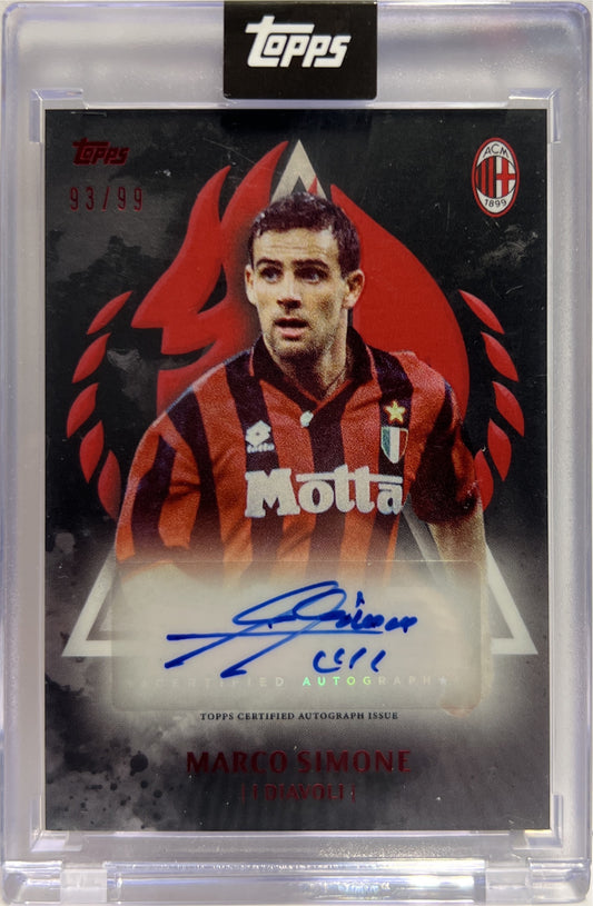 Marco Simone 93/99 Autograph I Diavoli Topps AC Milan 125 Anniversary 2025