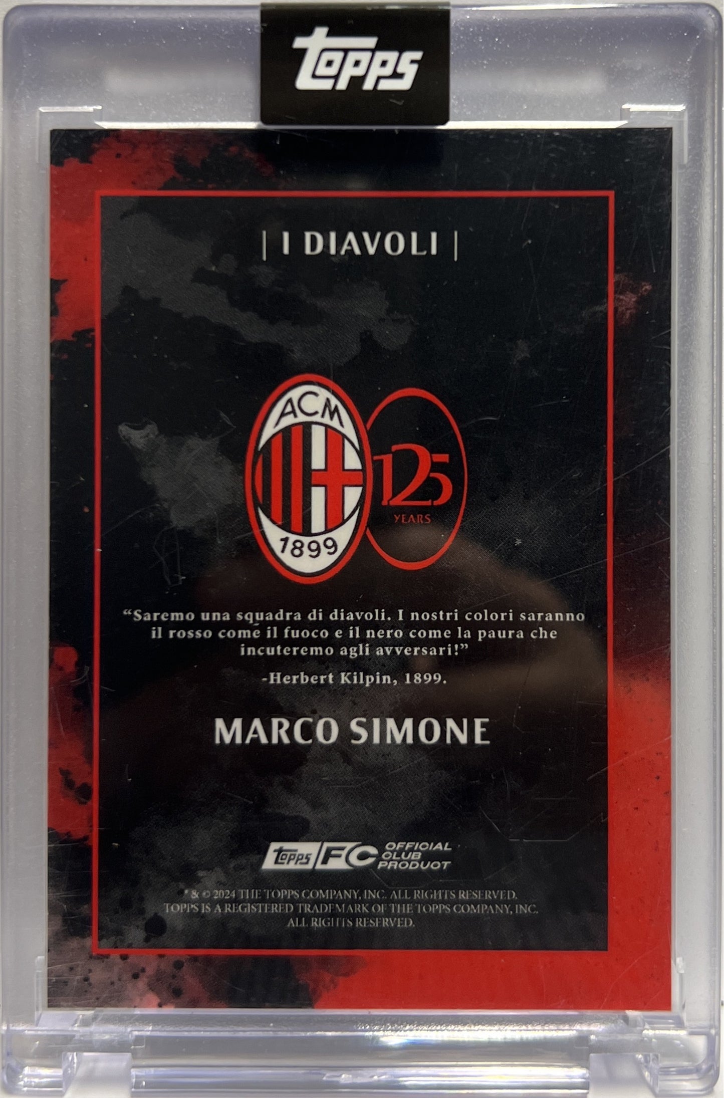 Marco Simone 93/99 Autograph I Diavoli Topps AC Milan 125 Anniversary 2025
