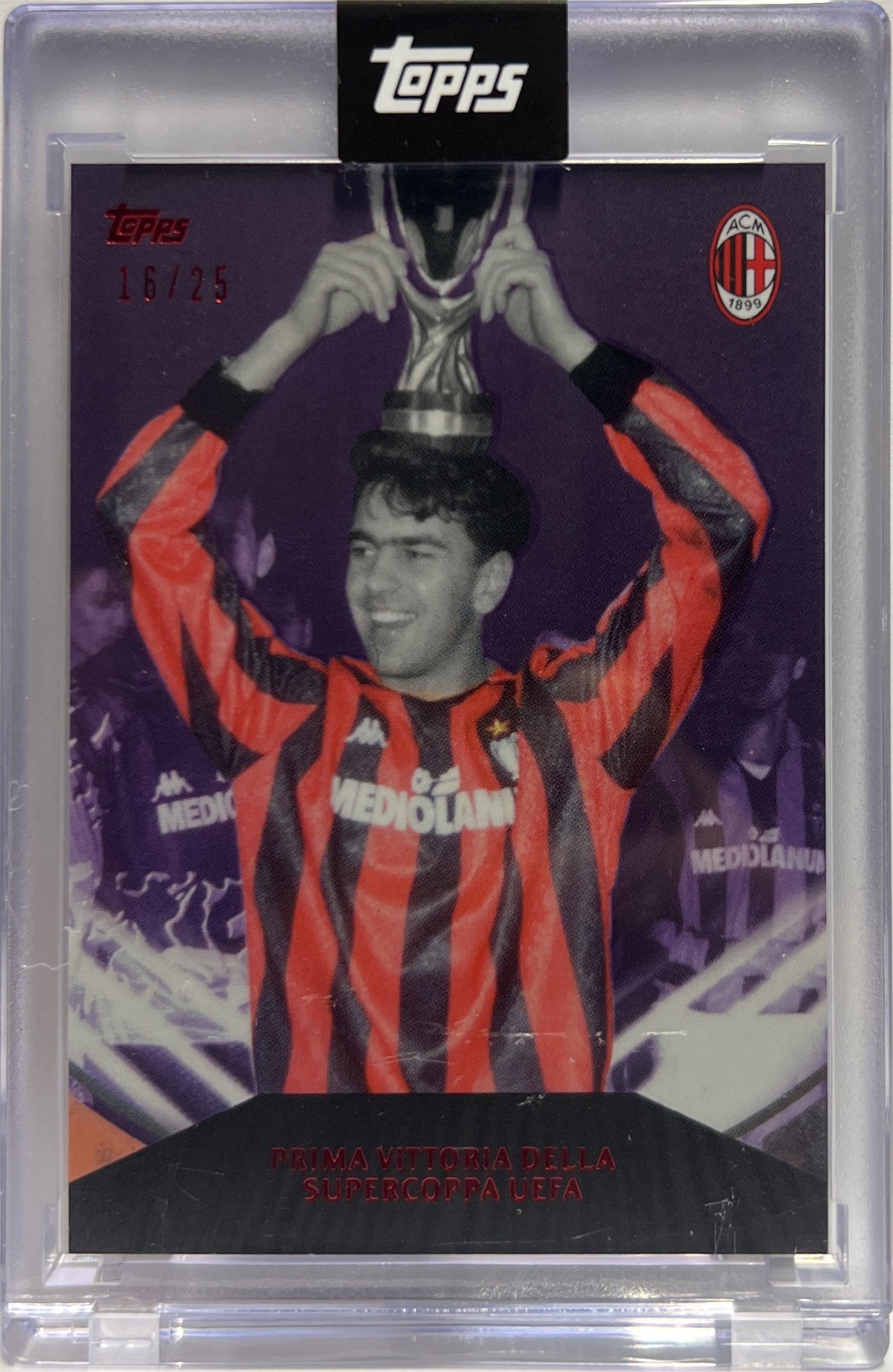 Prima Vittoria Della Supercoppa Uefa 16/25 Momenti indimenticabili Topps AC Milan 125 Anniversary 2025