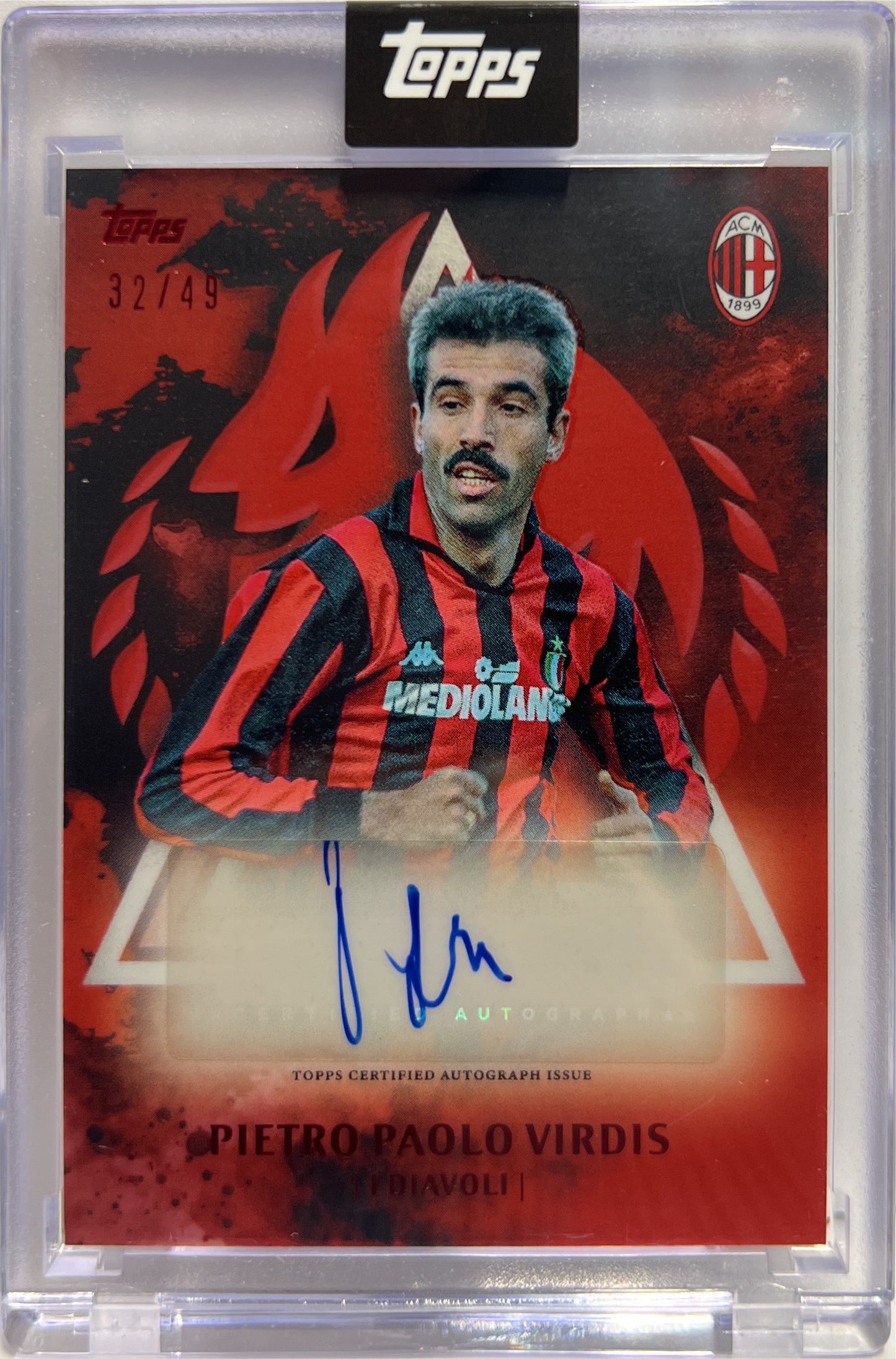 Pietro Paolo Virdis 32/49 Autograph I Diavoli Topps AC Milan 125 Anniversary 2025
