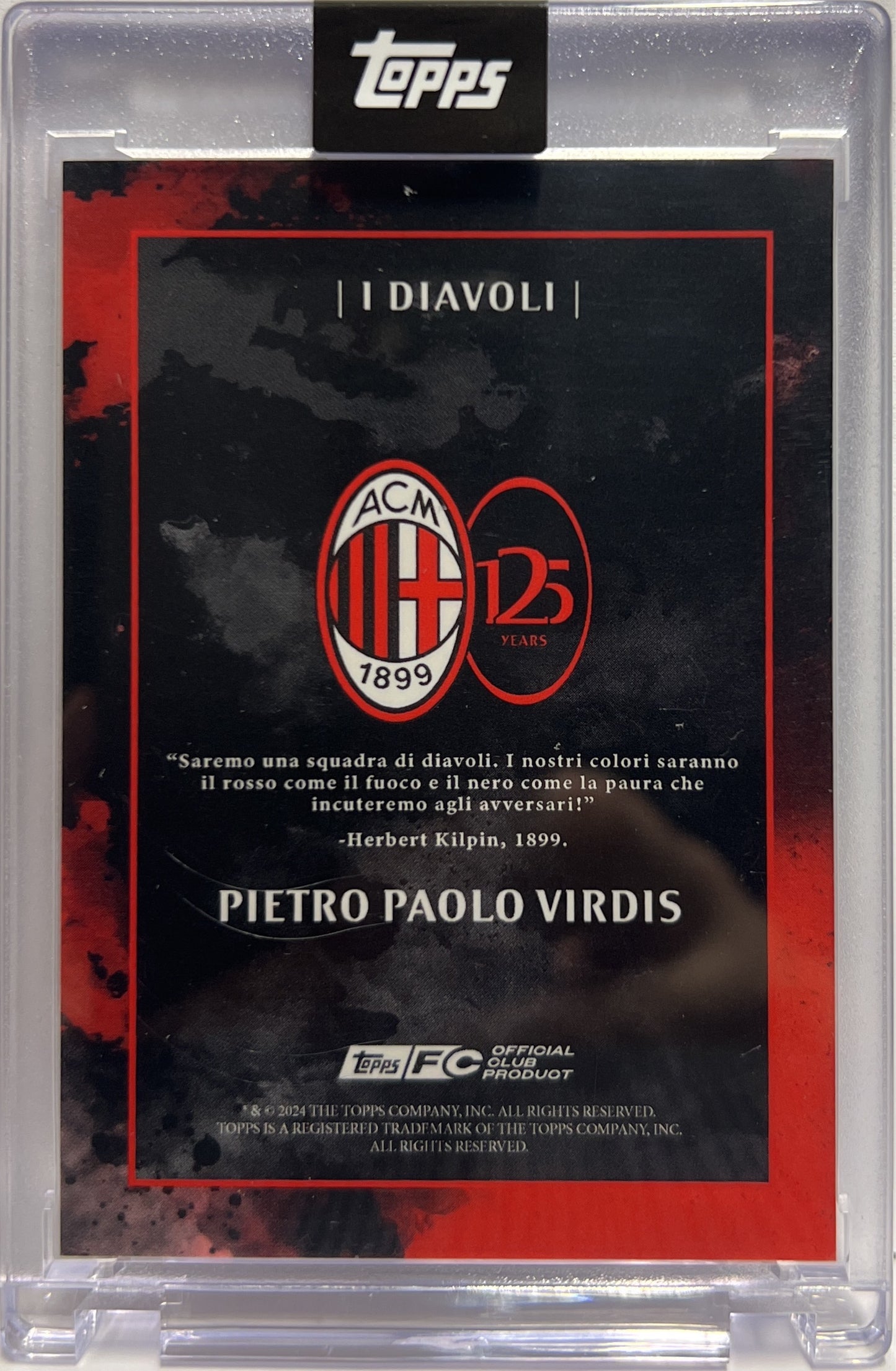 Pietro Paolo Virdis 32/49 Autograph I Diavoli Topps AC Milan 125 Anniversary 2025