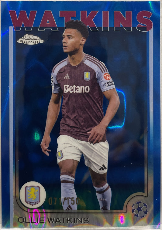 Ollie Watkins 71/150 Blue Lava Topps Chrome UCC 2024/25