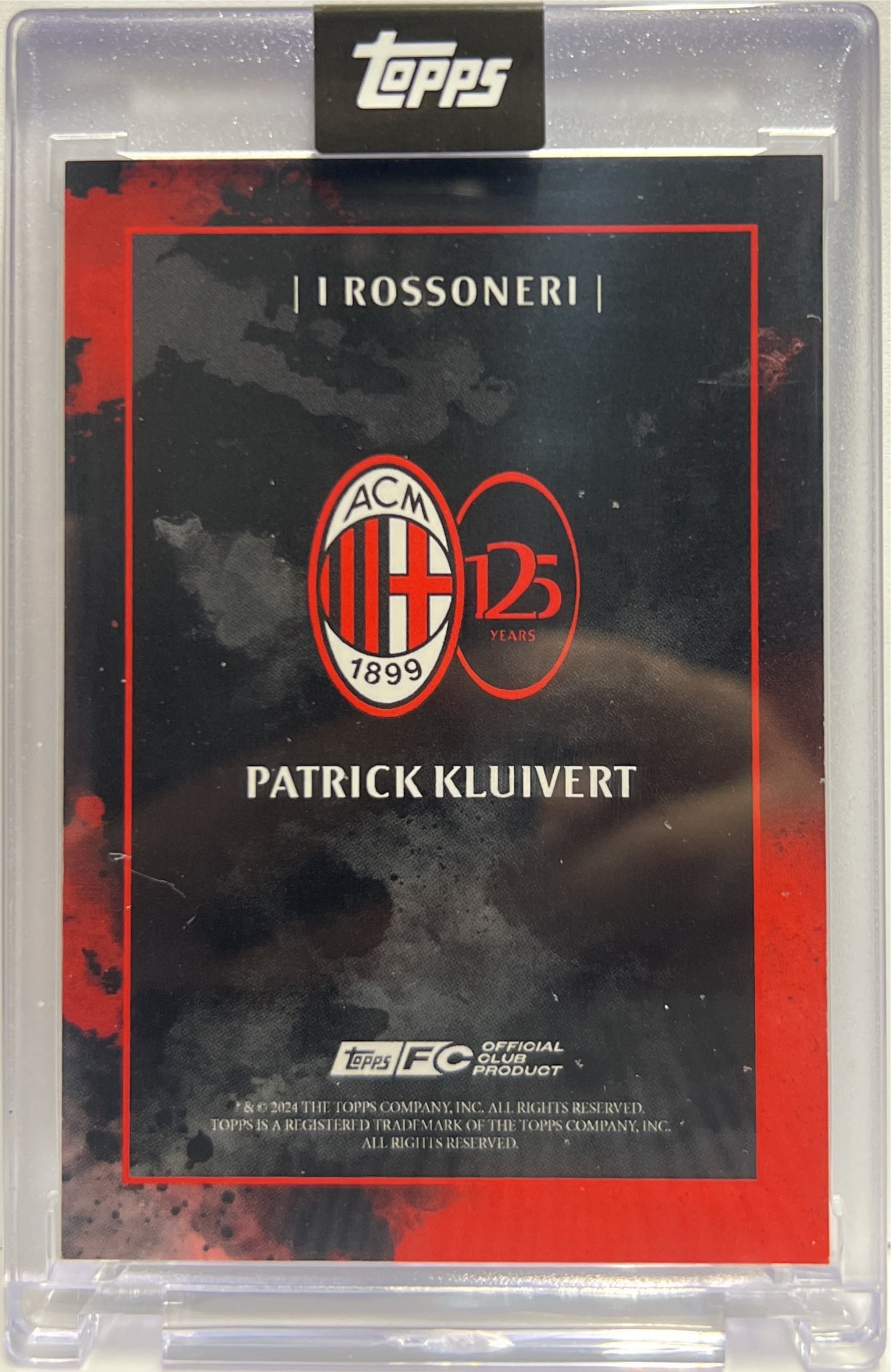 Patrick Kluivert 43/49 Autograph I Rossoneri Topps AC Milan 125 Anniversary 2025