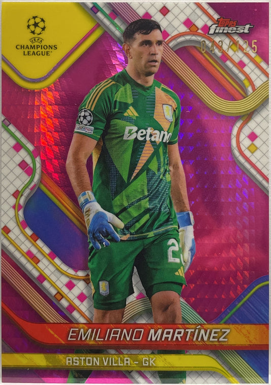 Emiliano Martinez 43/125 Pink Prism Topps Finest UCC 2024/25
